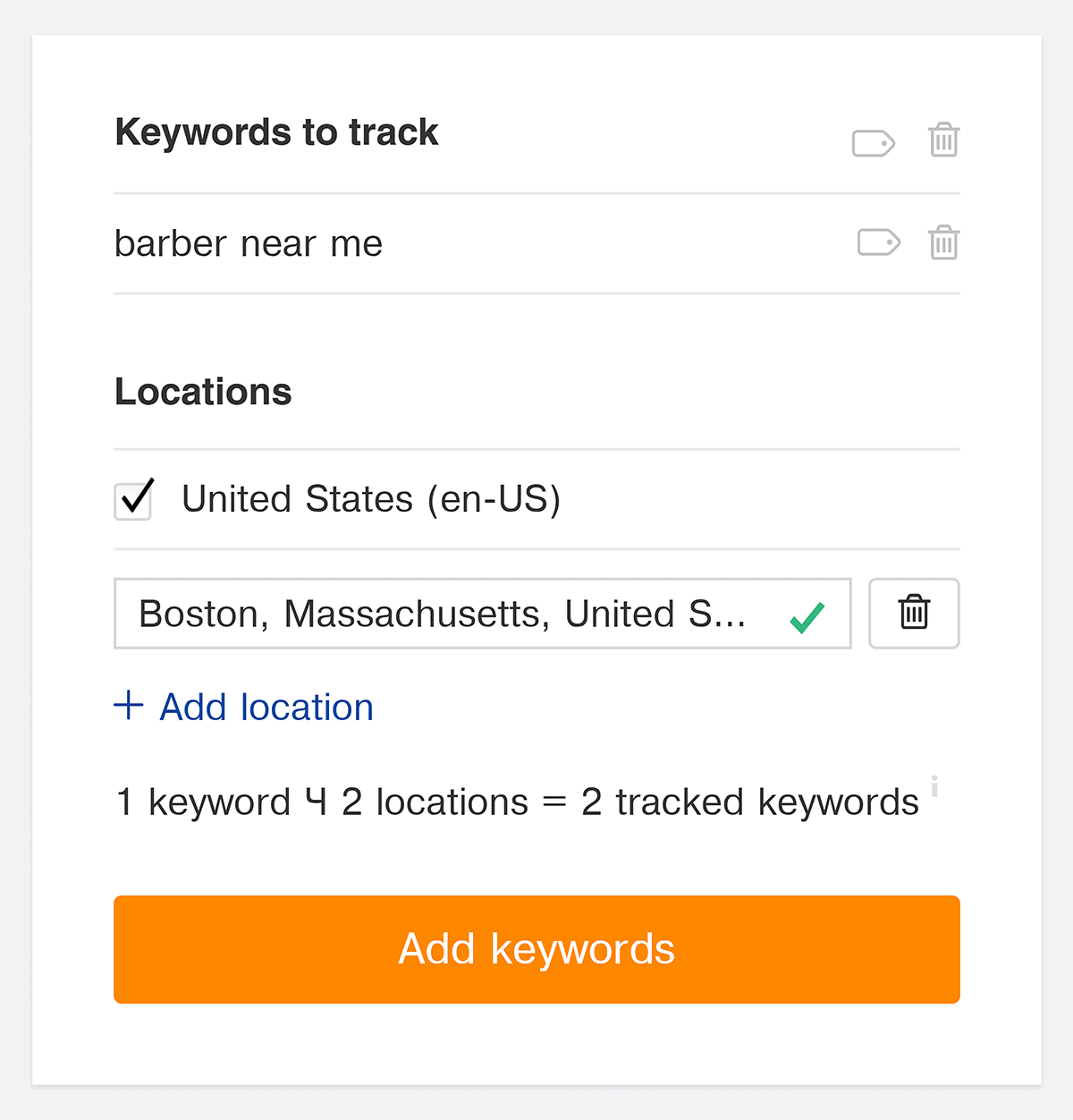 Ahrefs 添加具有具体城市位置的关键字