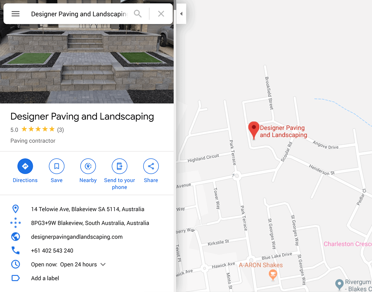 Google 地图上的竞争对手位置