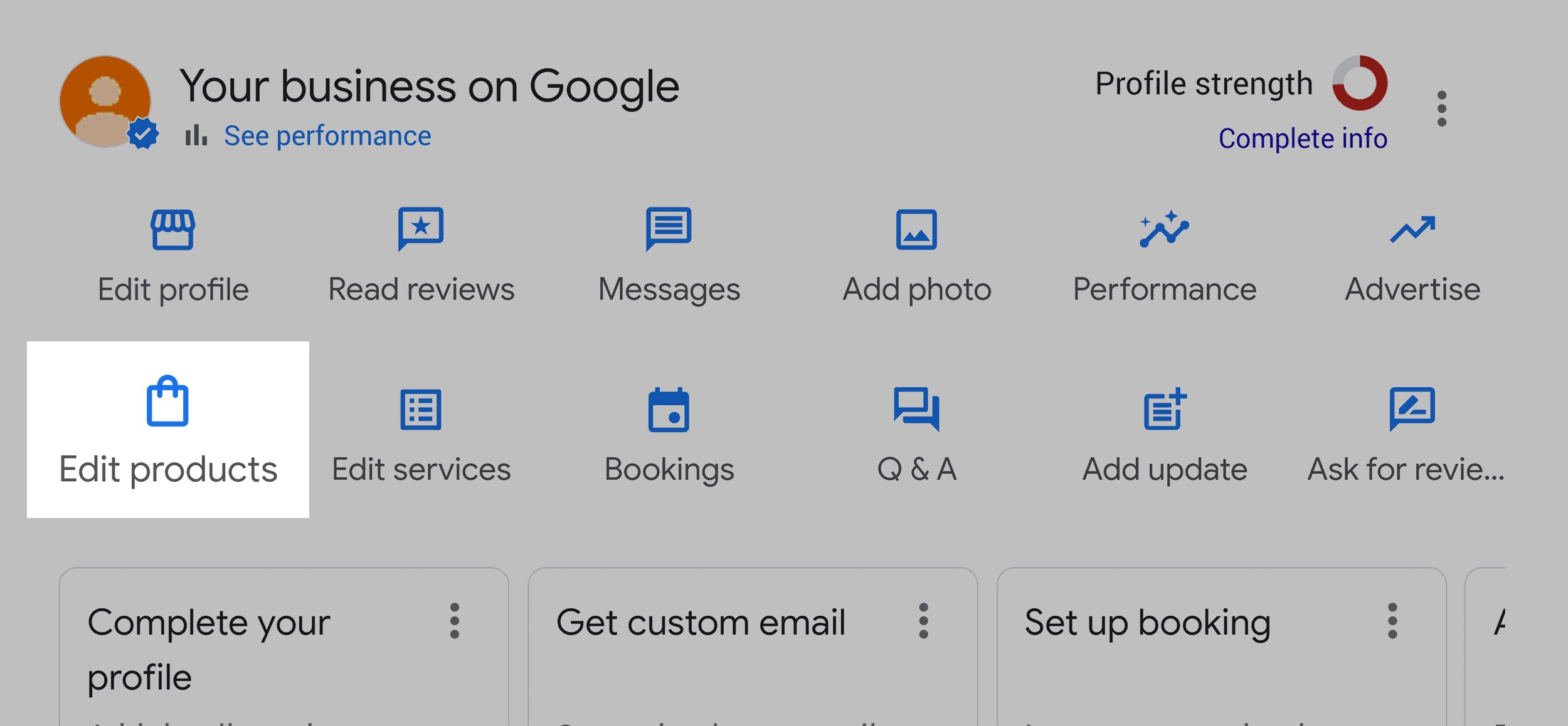 Google 商家 – 编辑产品
