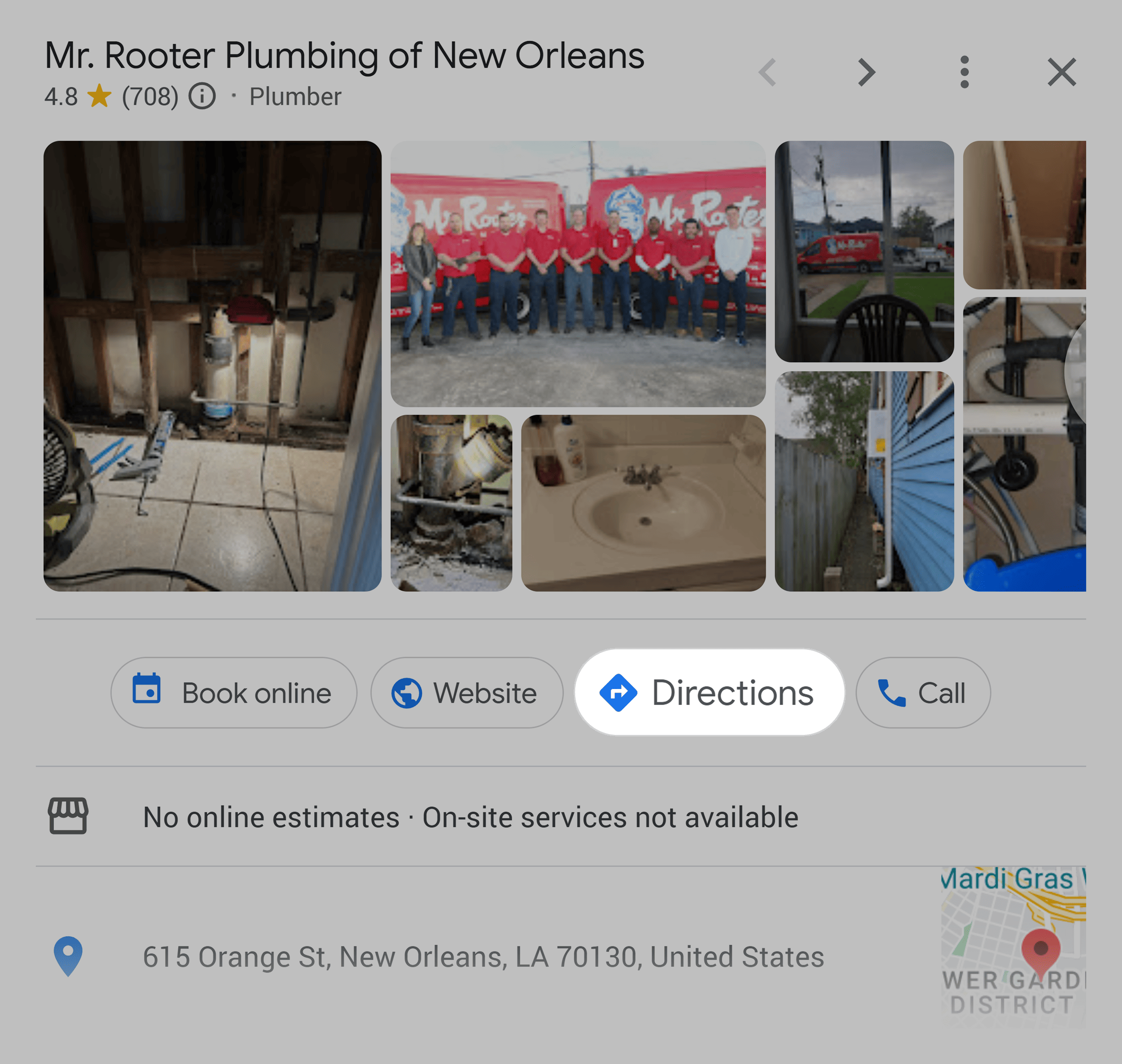 Google 地图包 – 路线按钮